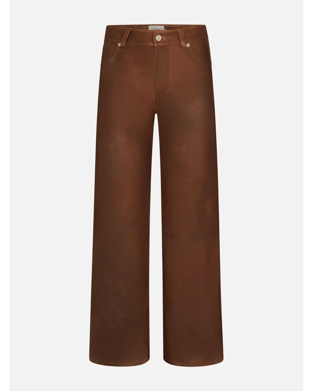 FRAME Brown Le Slim Palazzo Leather