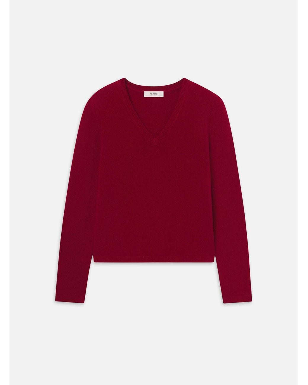 FRAME Red The Everyday Cashmere V Neck