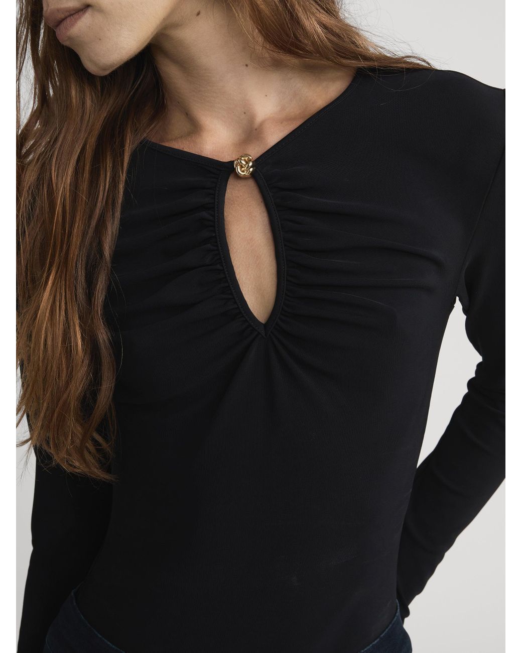 FRAME Blue The Keyhole Top