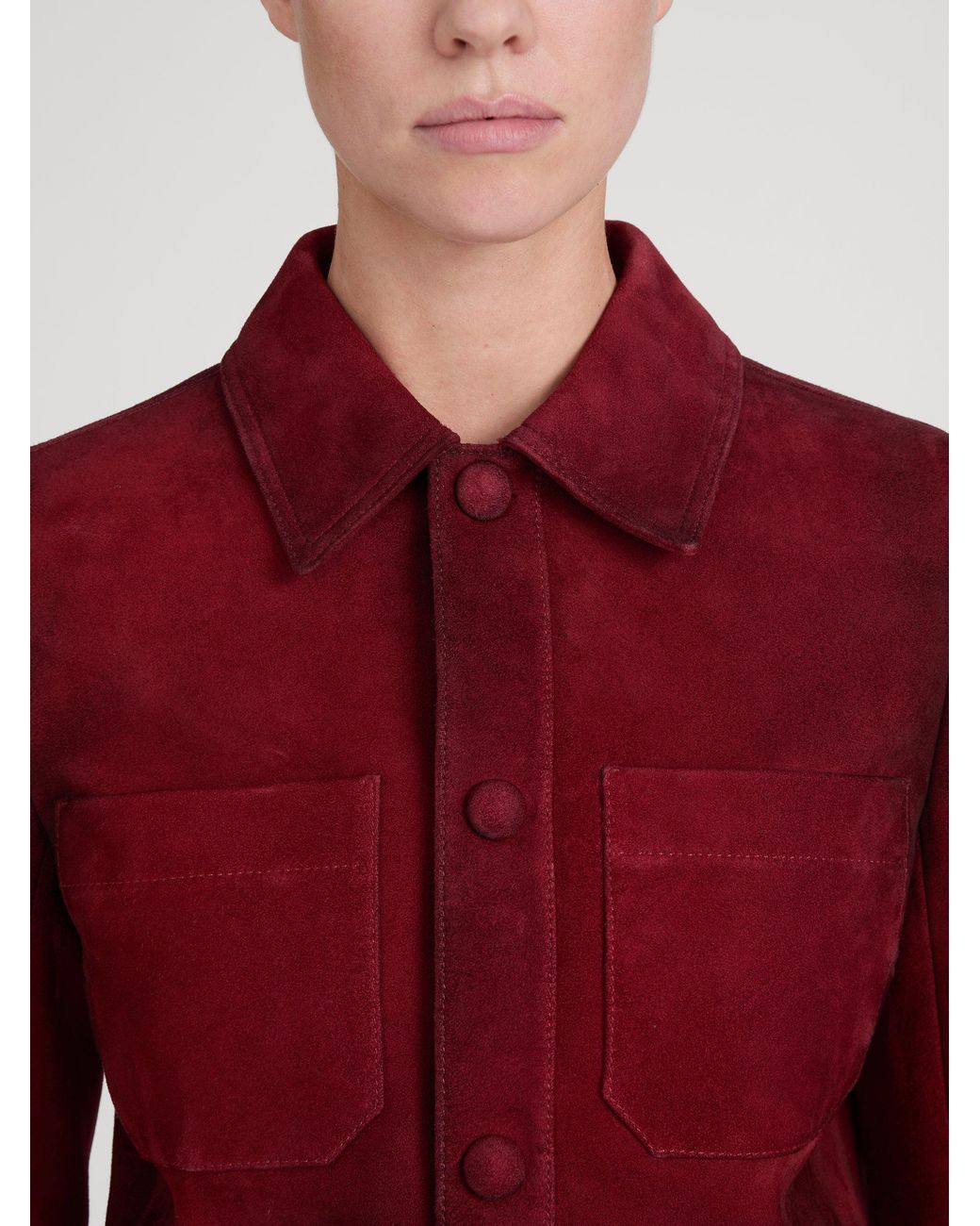 FRAME Red The Small Suede Jacket