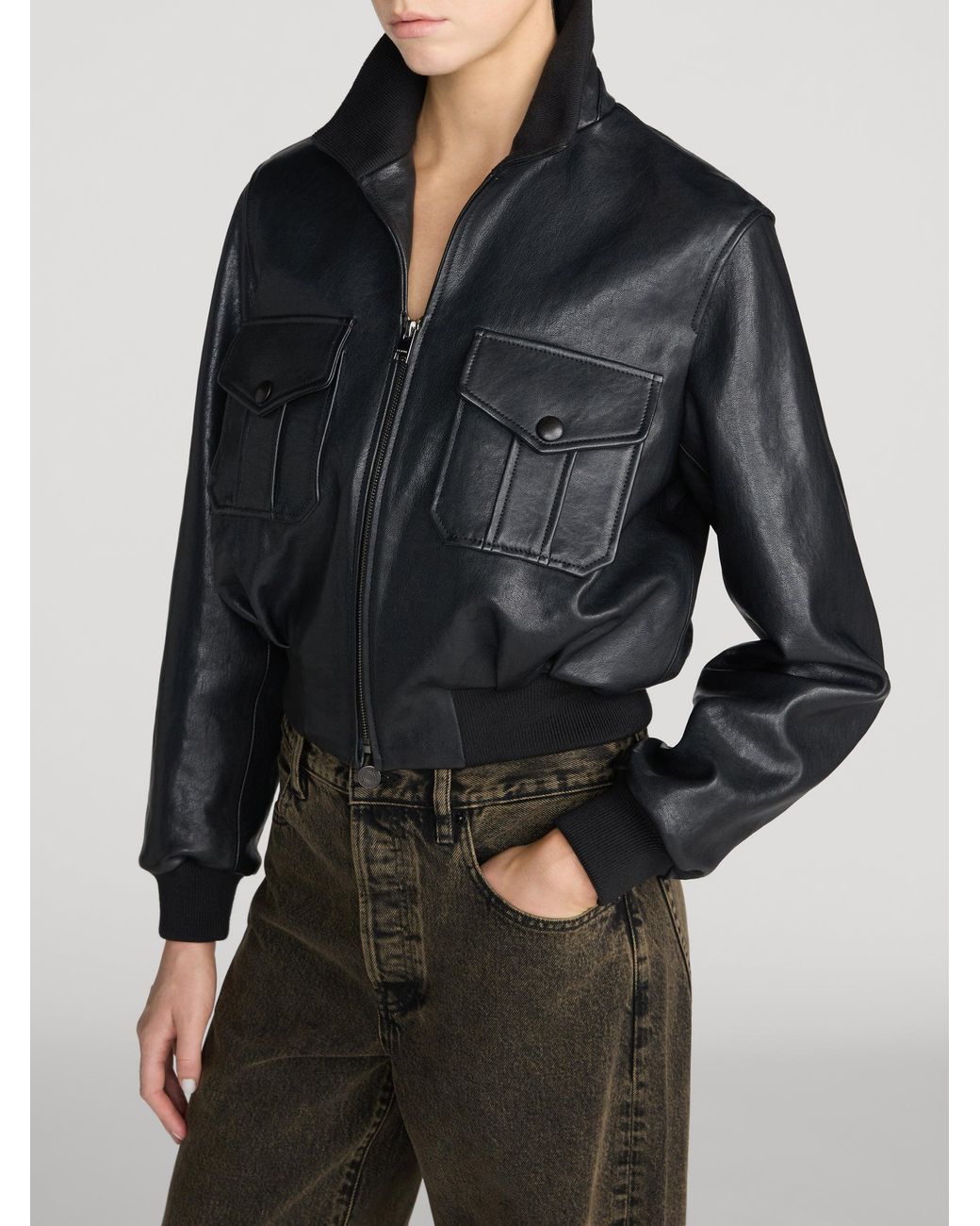 FRAME Black The Leather Ace Jacket
