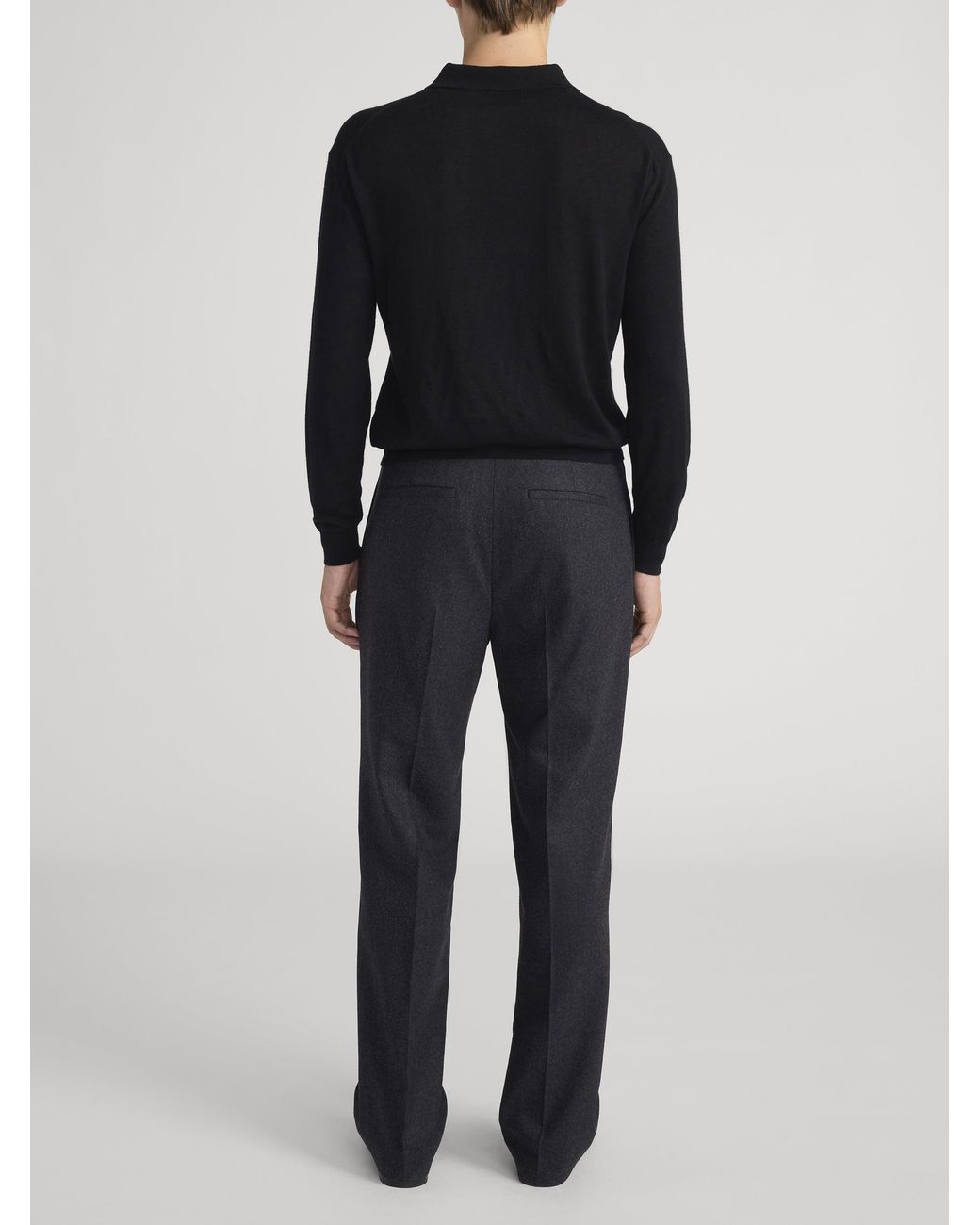 FRAME Black Straight Leg Trousers for men