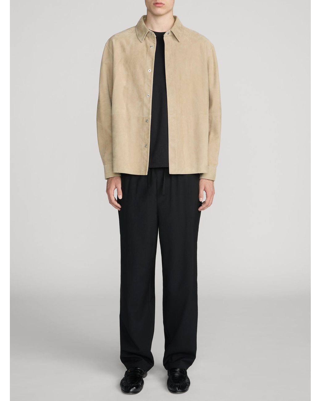 FRAME Black Wool Easy Trousers for men