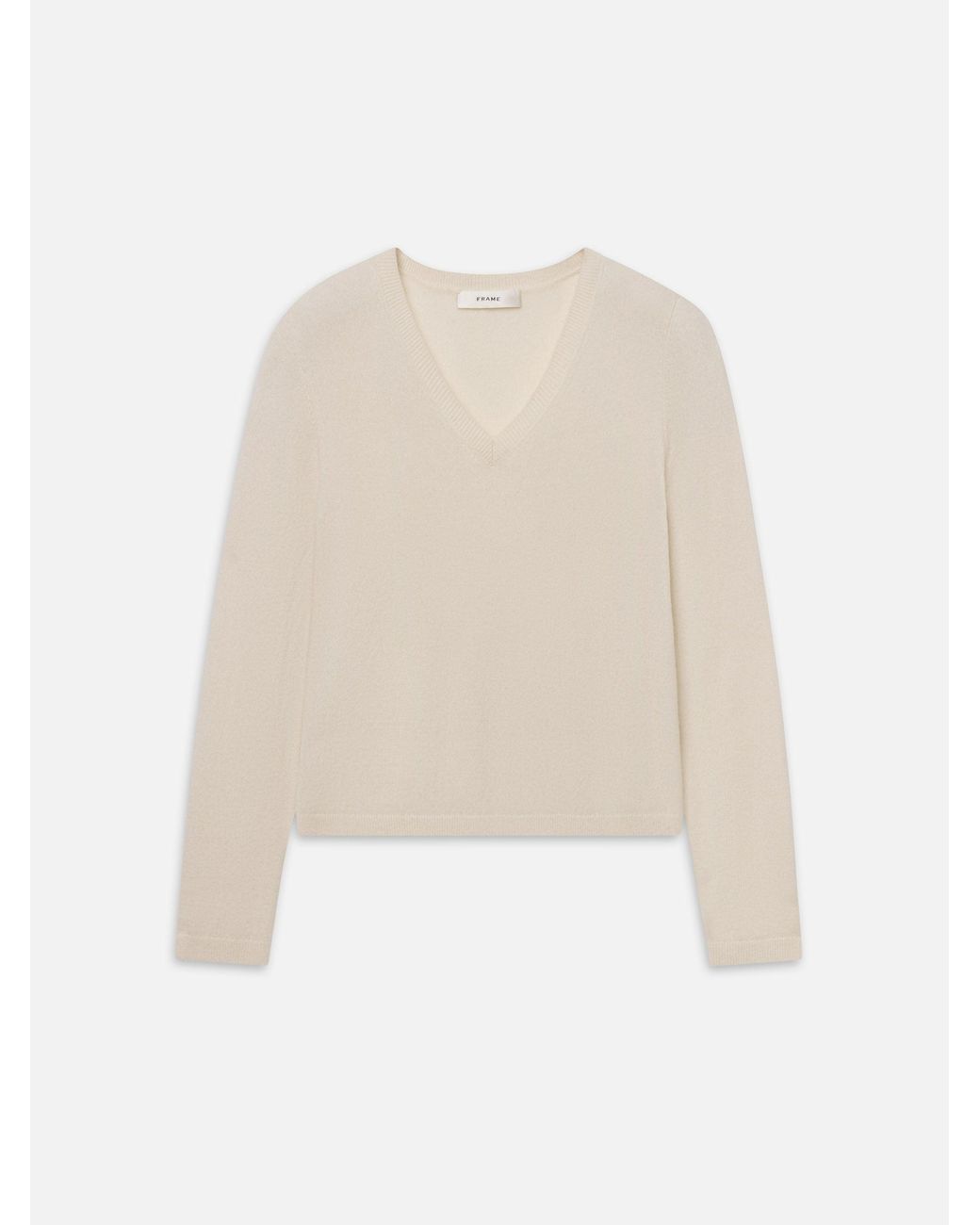 FRAME White The Everyday Cashmere V Neck