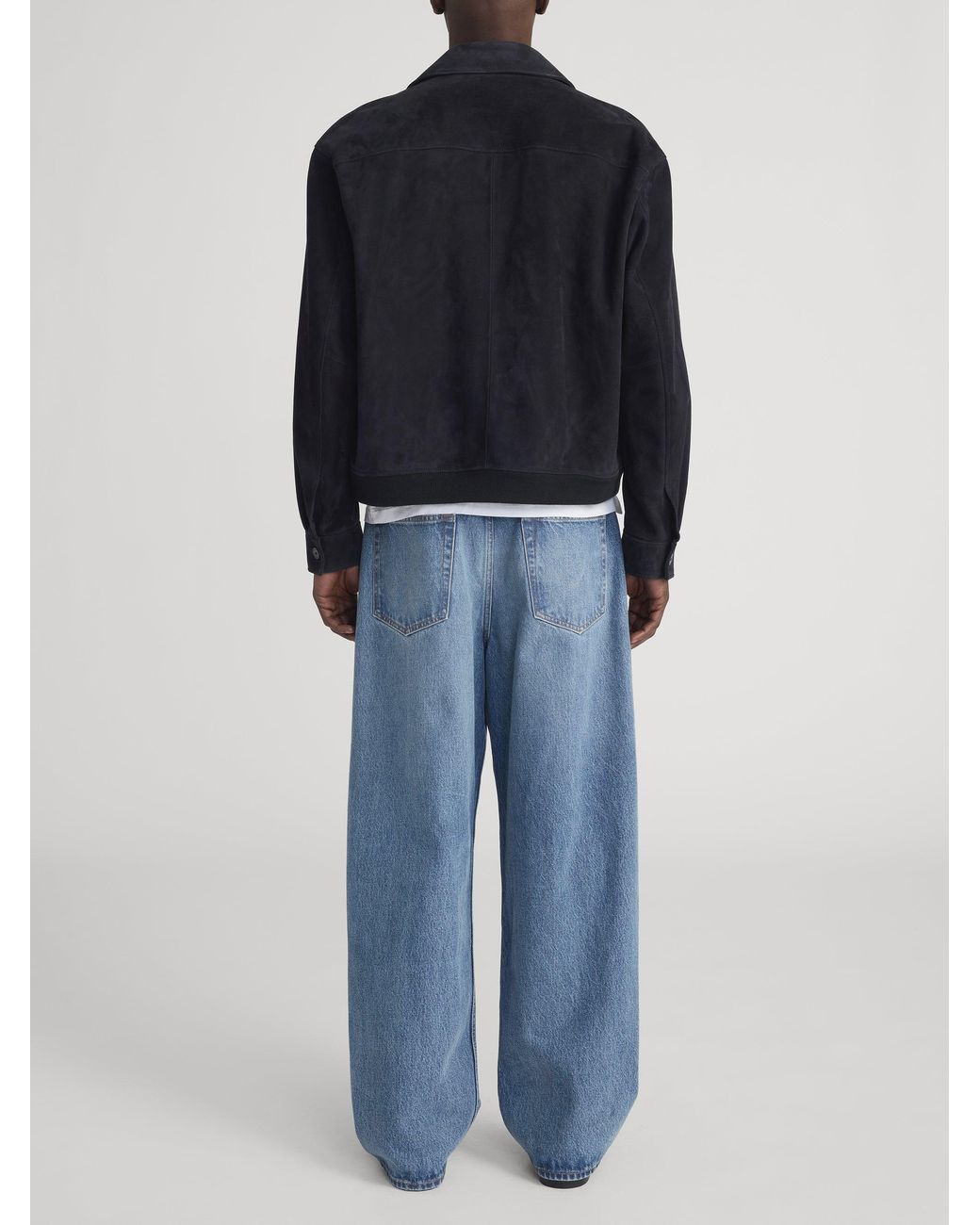 FRAME Blue Suede Blouson for men