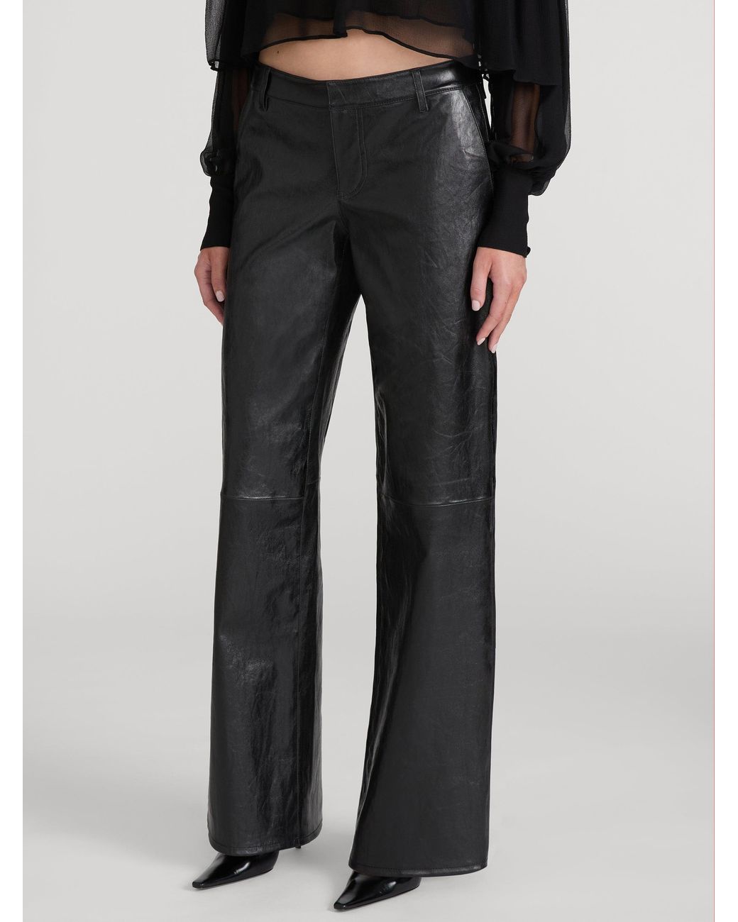 FRAME Black The Leather Low Trouser