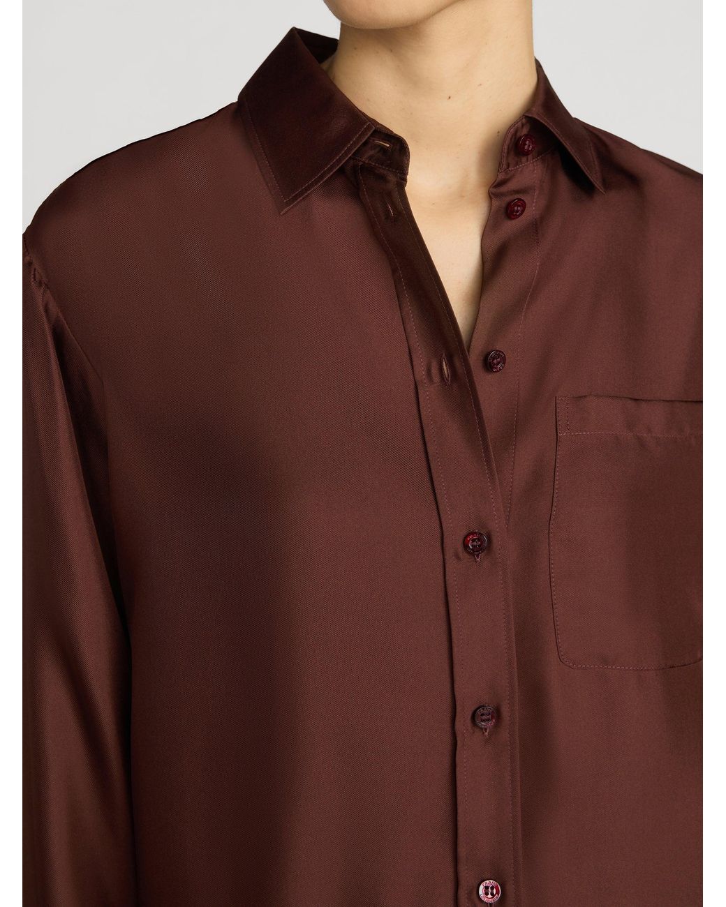 FRAME Brown The Silk Boy Shirt