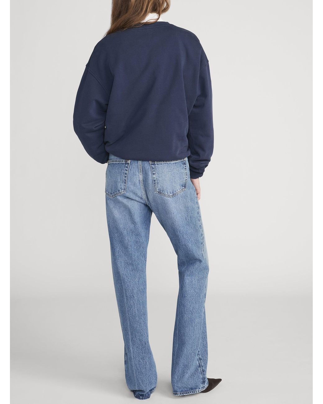 FRAME Blue Ritz Tonal Logo Crewneck