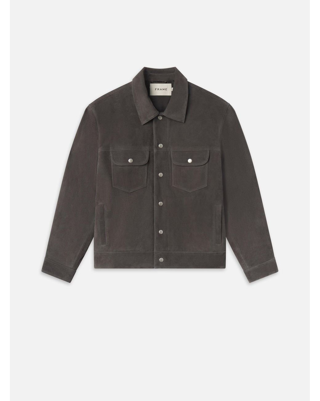 FRAME Black Suede Trucker Jacket for men