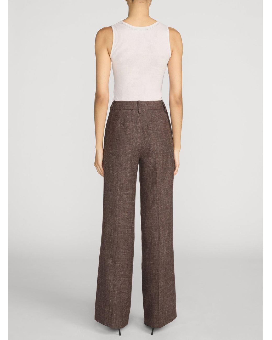 FRAME Brown The Slim Palazzo Trouser Modernist Pocket