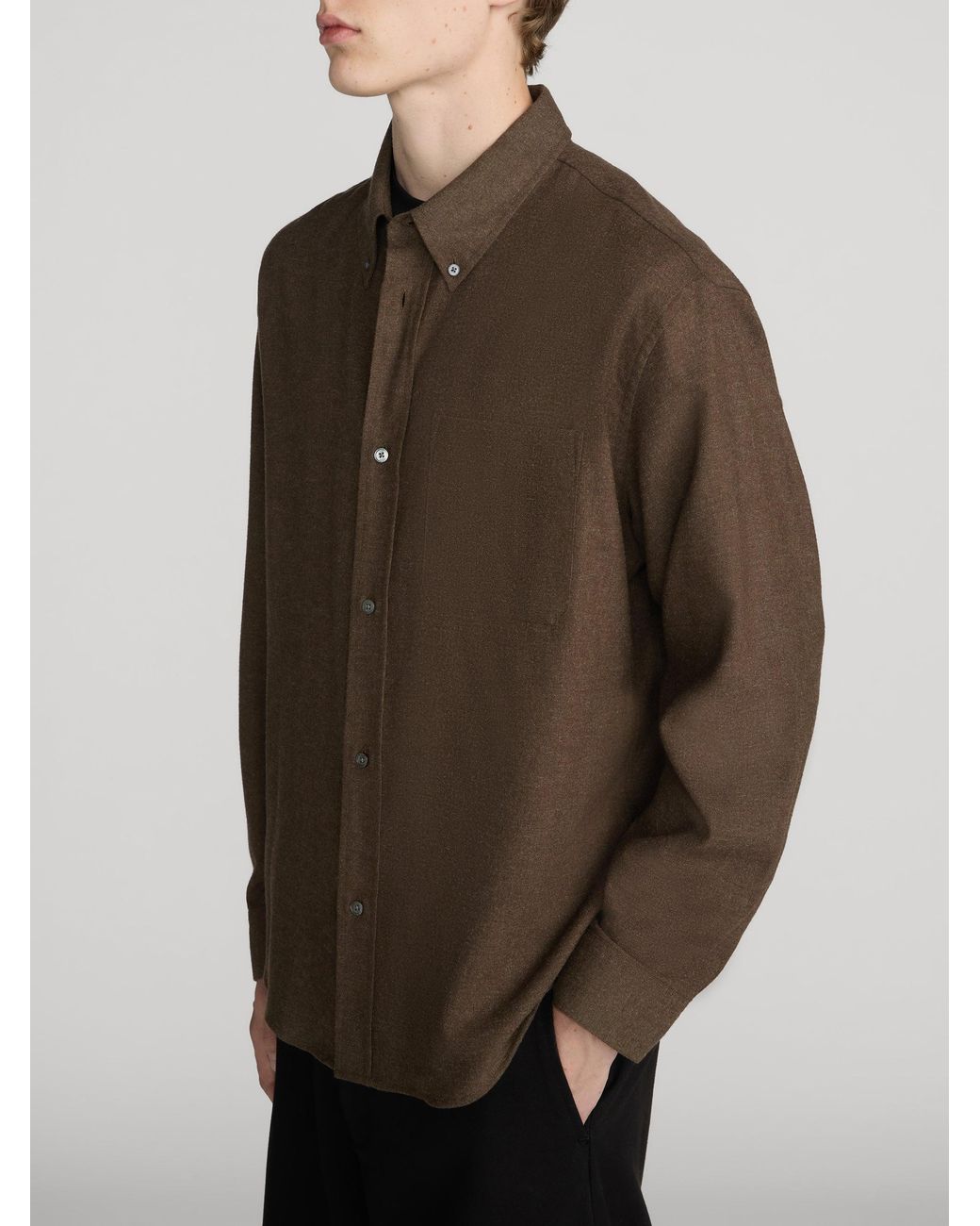 FRAME Brown Wool Blend Shirt for men