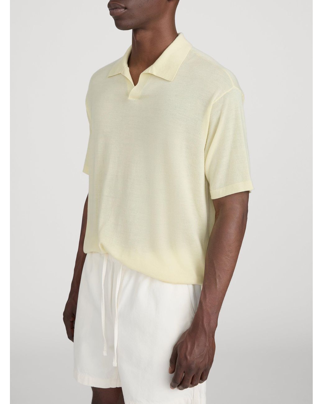FRAME Yellow Superfine Polo Sweater for men