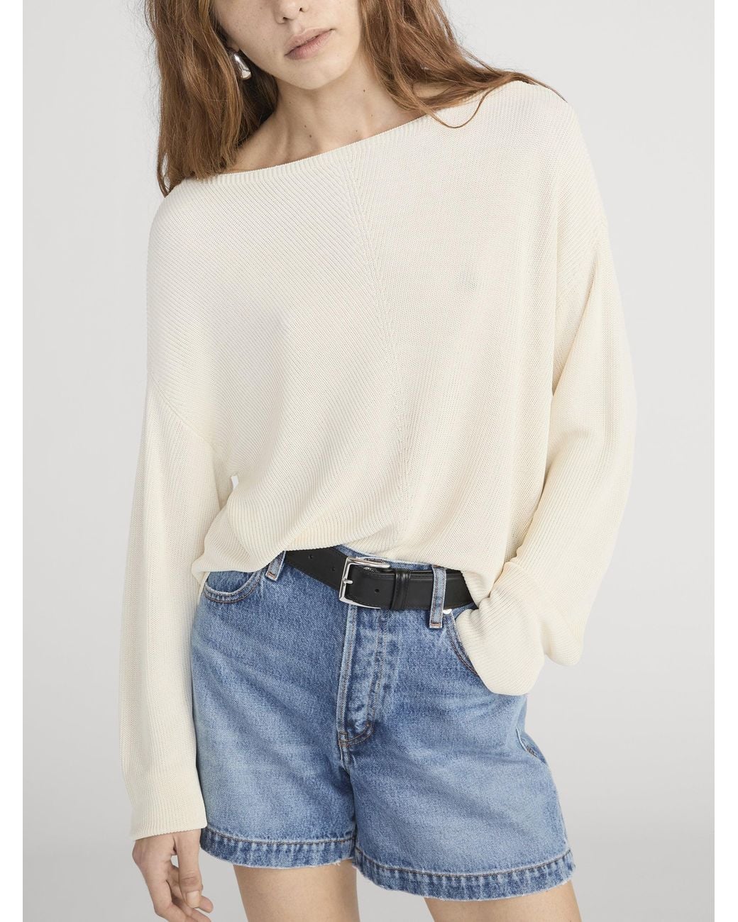FRAME White The Drapey Sweater