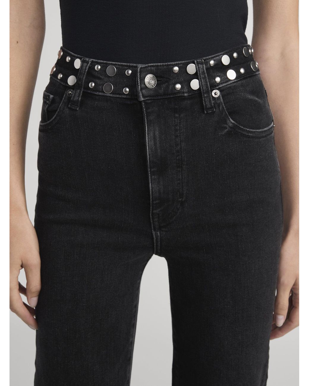 FRAME Black Le Sleek Straight Studded