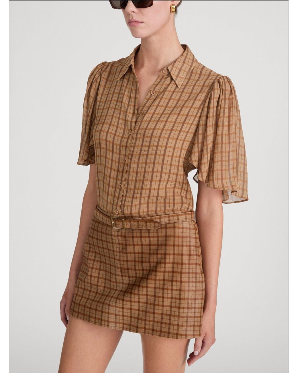FRAME Brown The Flutter Shirt