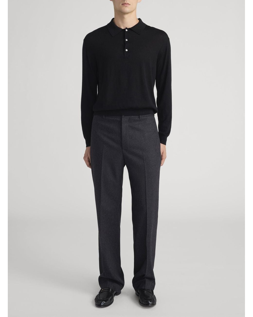 FRAME Black Straight Leg Trousers for men