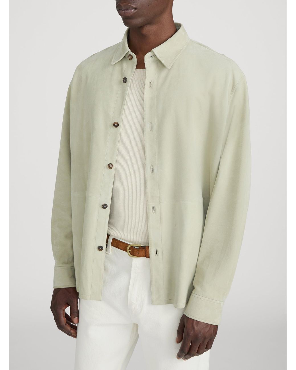 FRAME White Suede Shirt for men