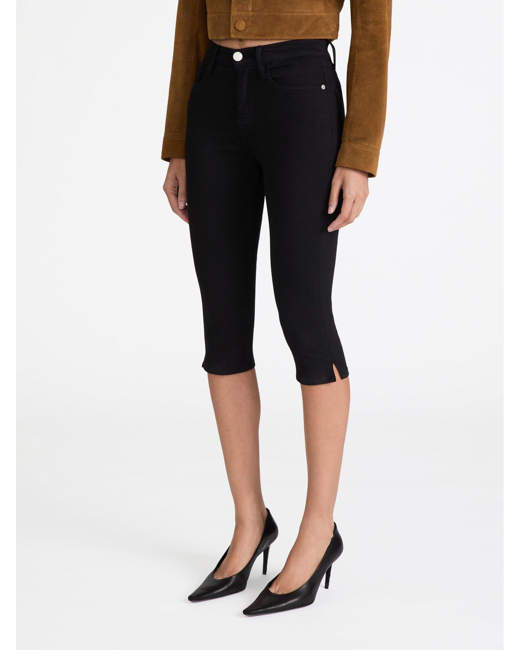 FRAME Black The Skinny Capri