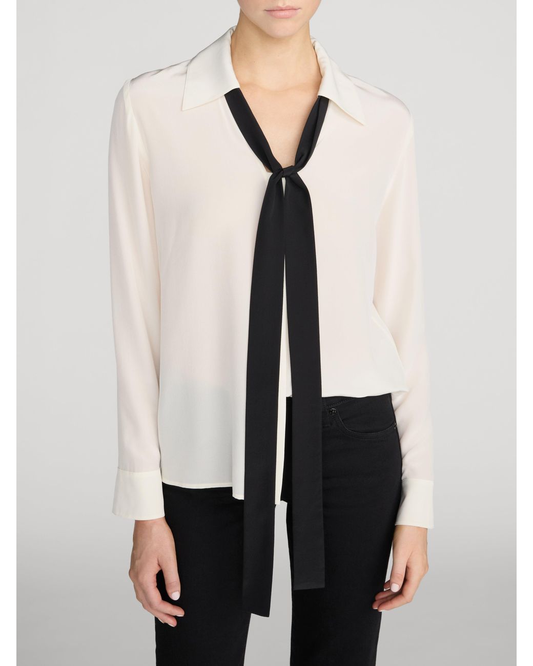 FRAME Natural The Contrast Tie Shirt