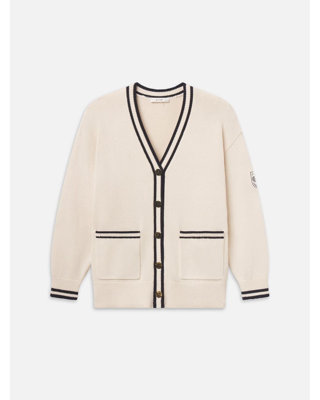 FRAME Natural The Tennis Oversized Cardigan