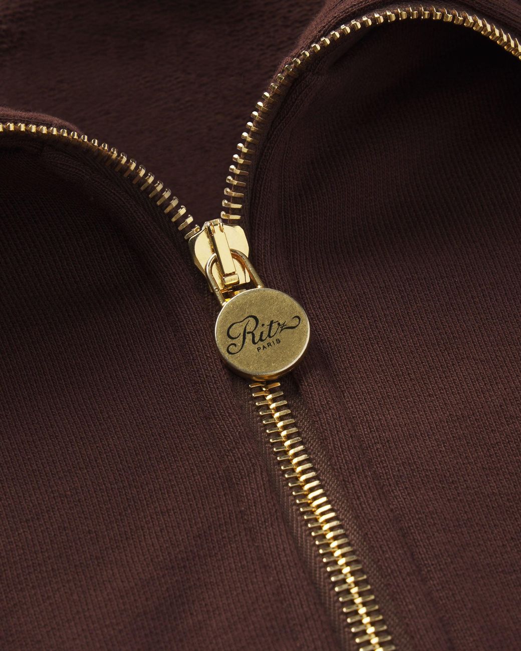 FRAME Brown Ritz Half Zip Polo