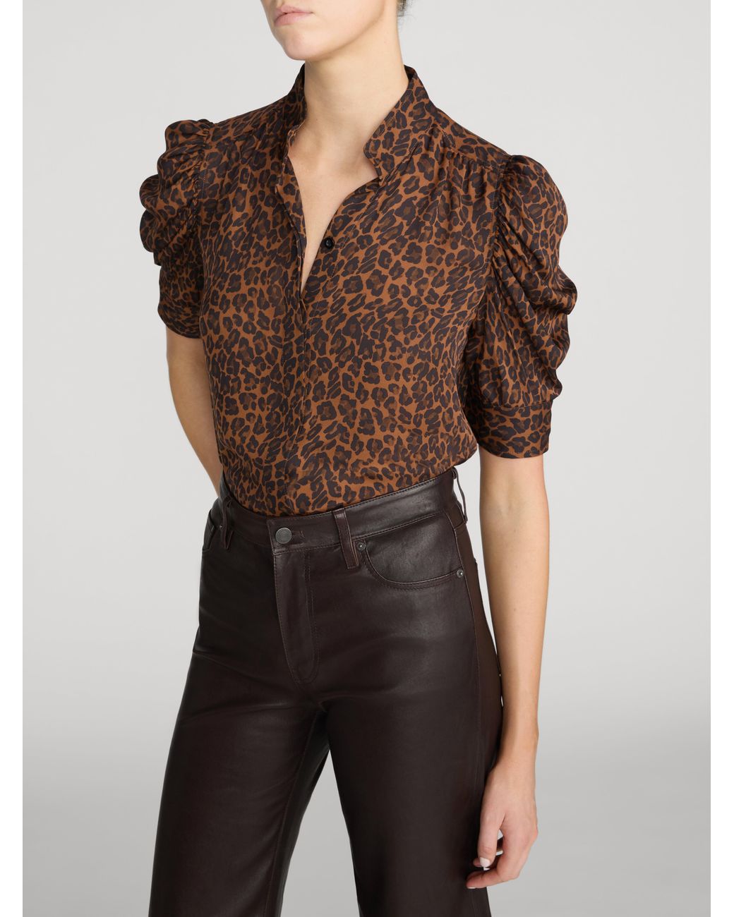 FRAME Brown The Gillian Top