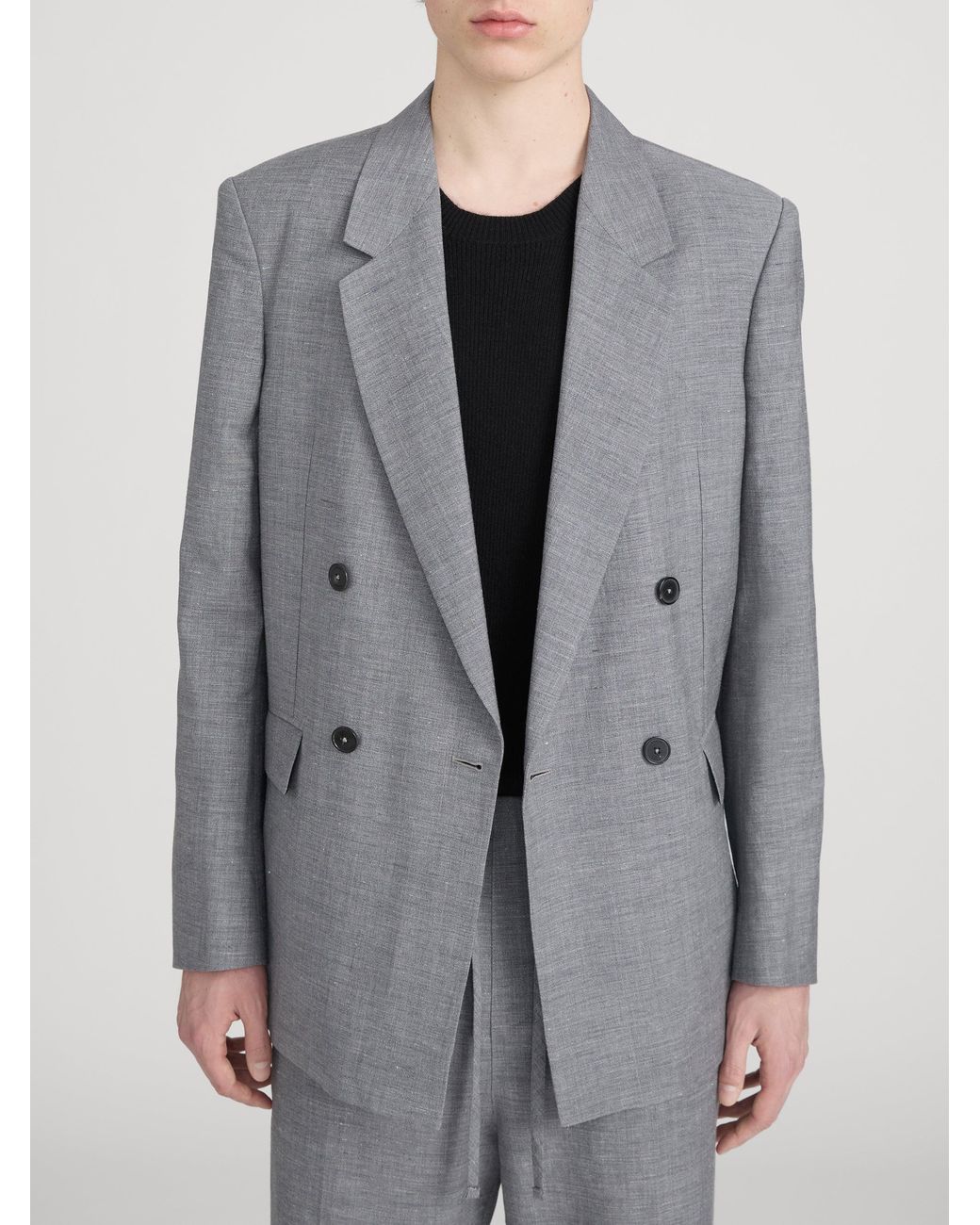 FRAME Gray Unlined Double Breasted Blazer for men