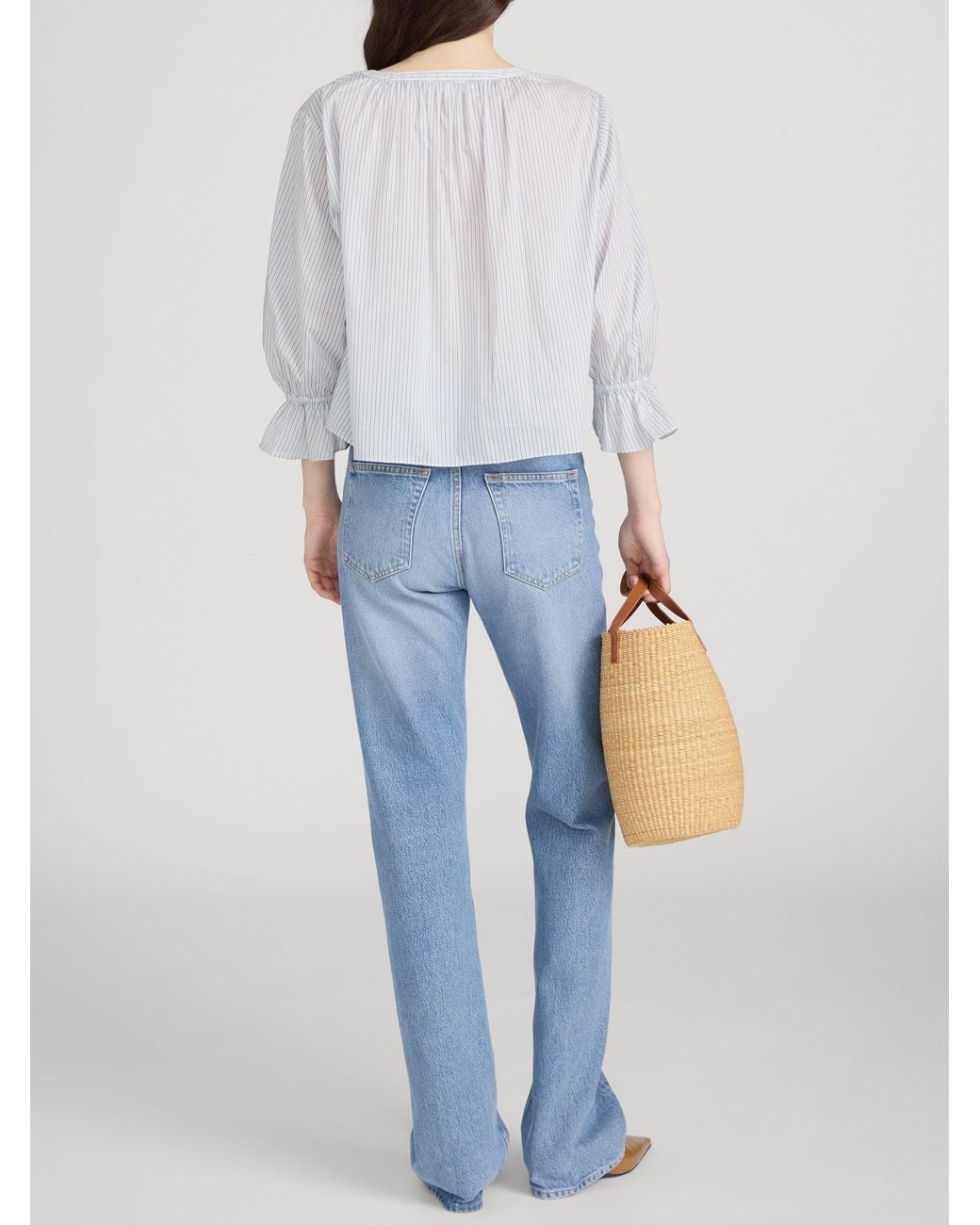 FRAME White The Poet Blouse