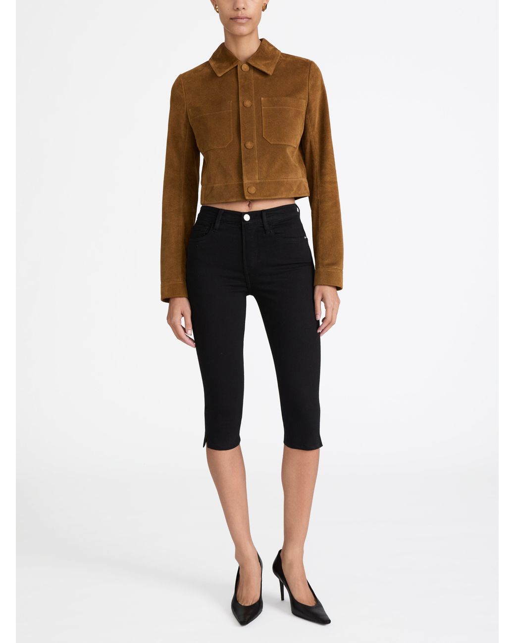 FRAME Black The Skinny Capri