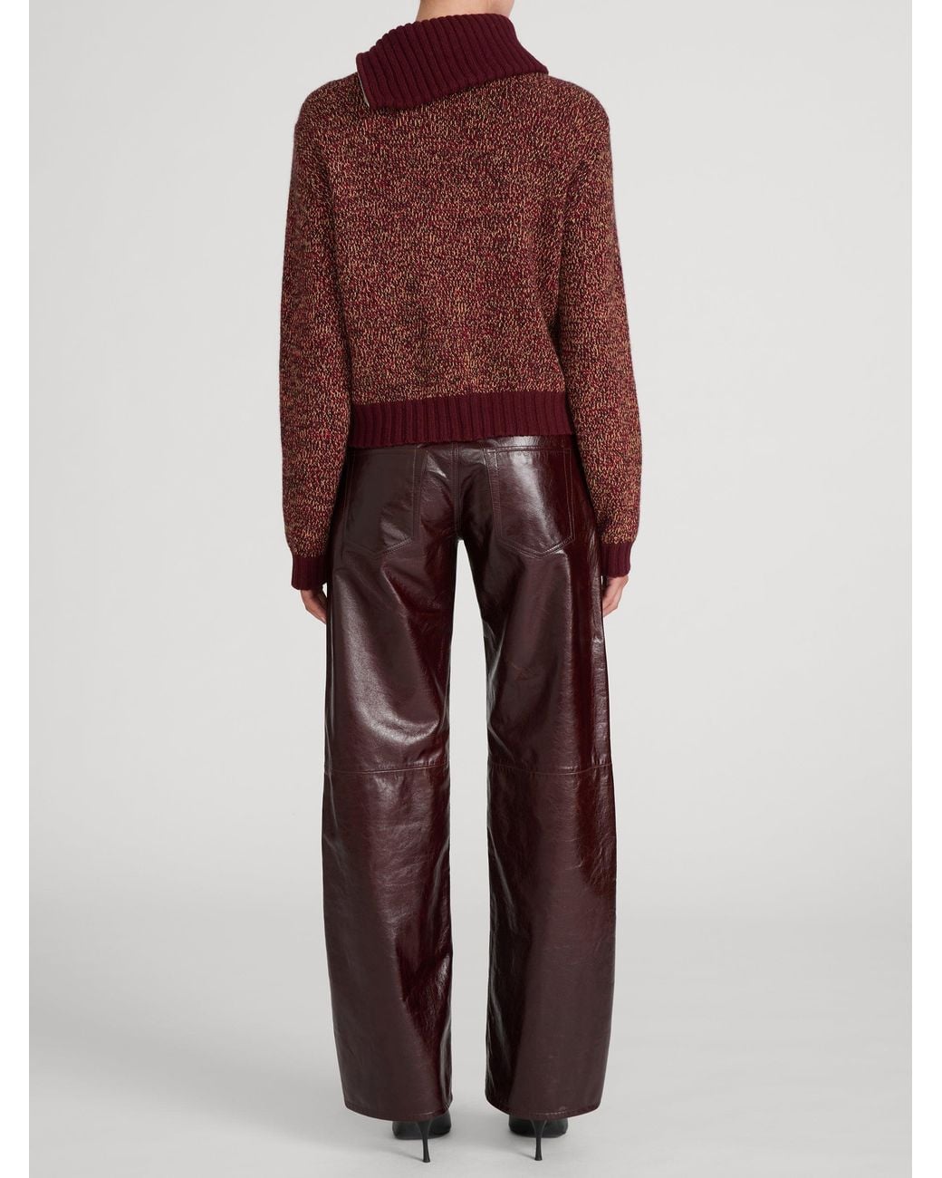 FRAME Red The Marled Zip Sweater