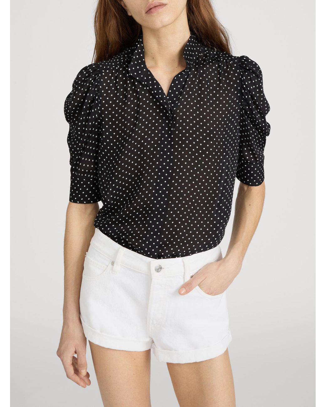 FRAME Black The Gillian Top