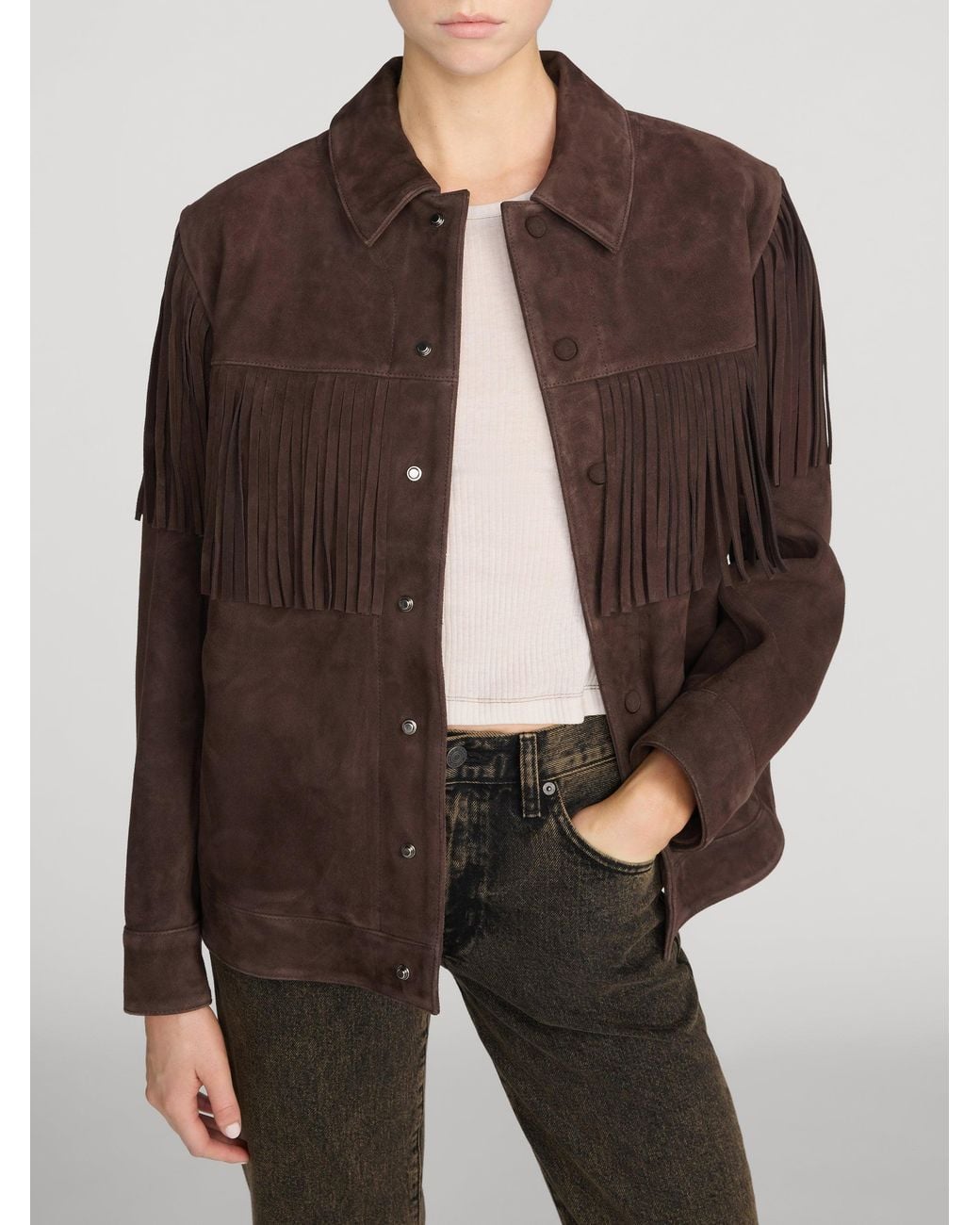 FRAME Brown The Suede Rodeo Jacket