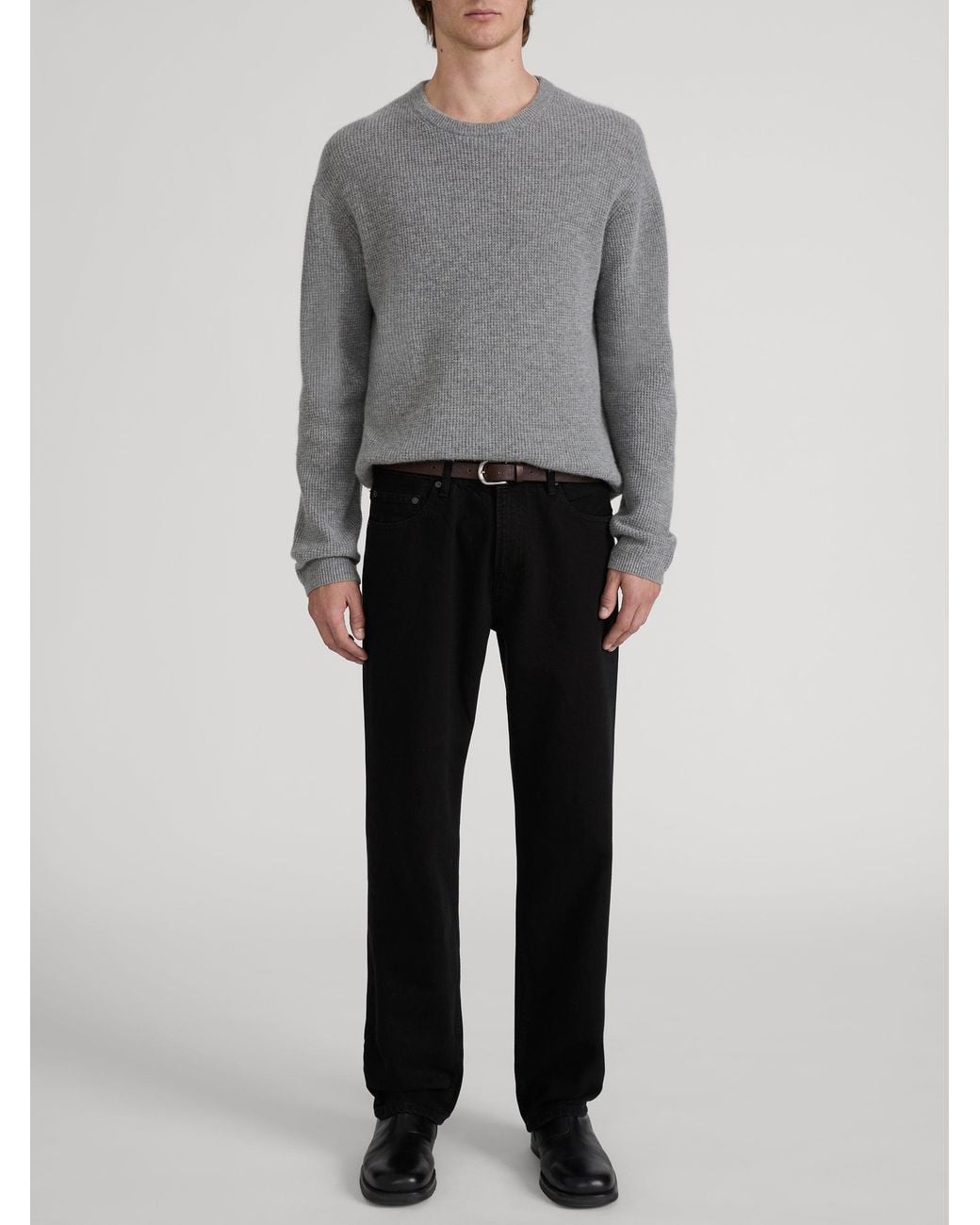 Frame Gray Texture FRAME Waffle Textured Sweater in Gray for Men | Lyst