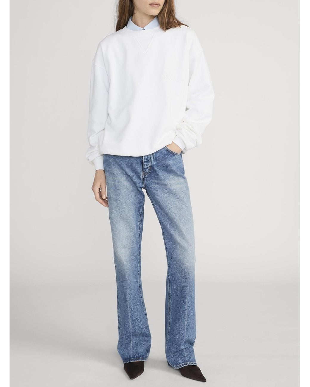 FRAME White Ritz Tonal Logo Crewneck