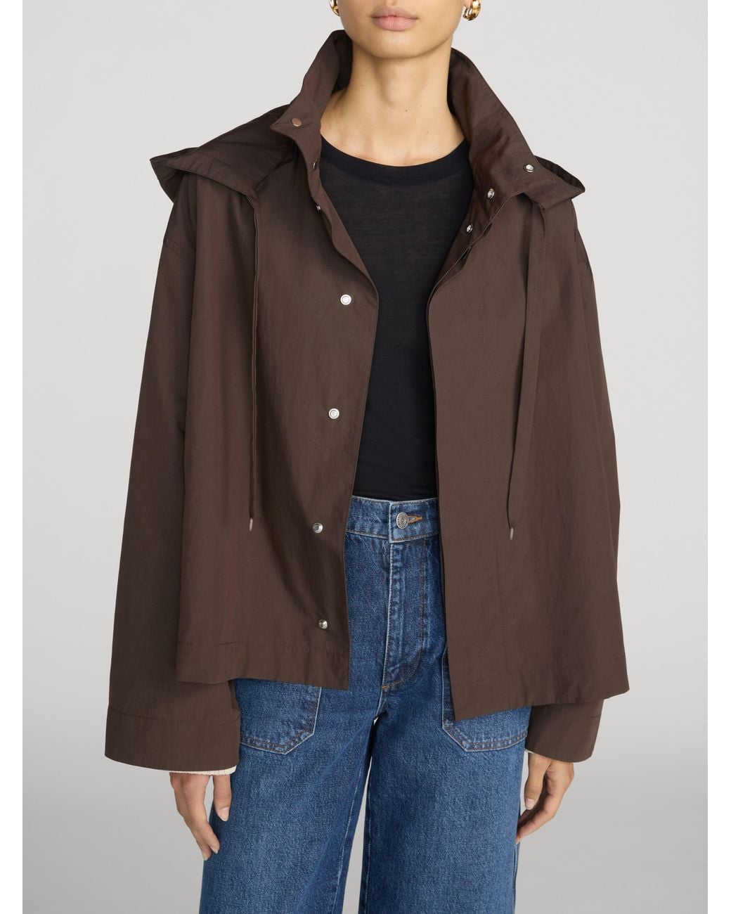FRAME Brown The Cropped Canopy Jacket