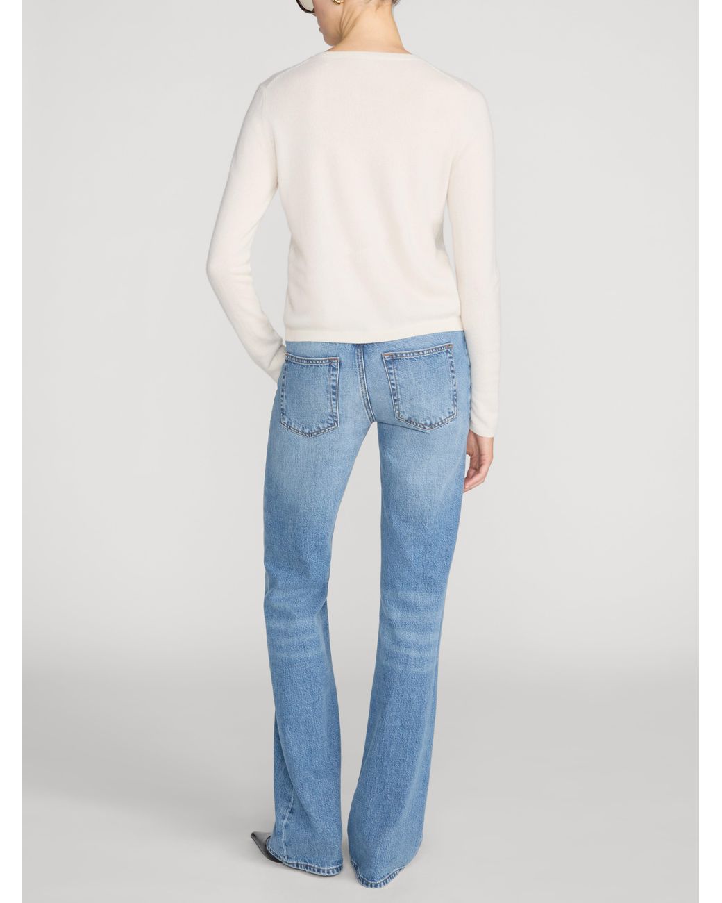 FRAME White The Everyday Cashmere V Neck