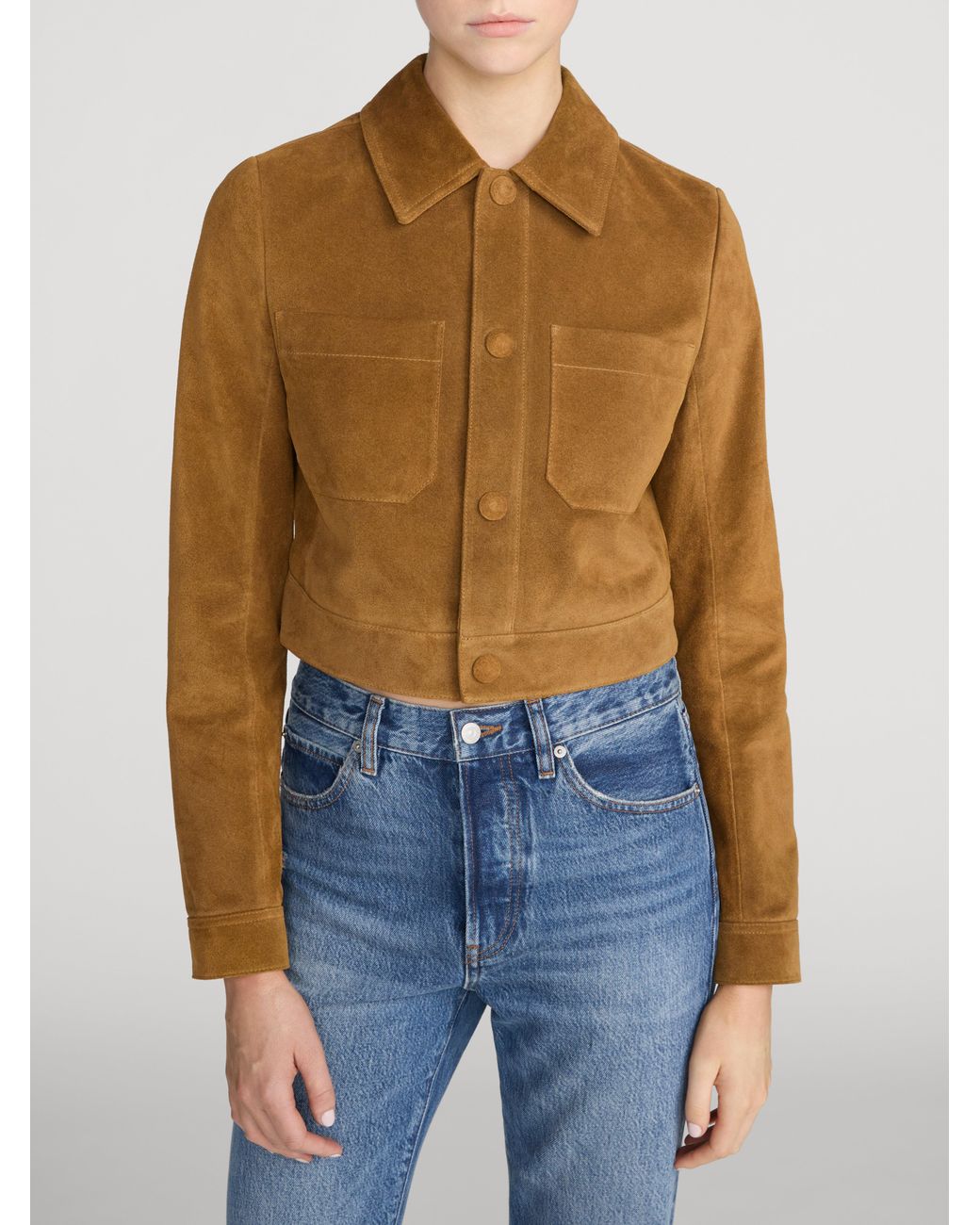FRAME Brown The Suede Small Jacket
