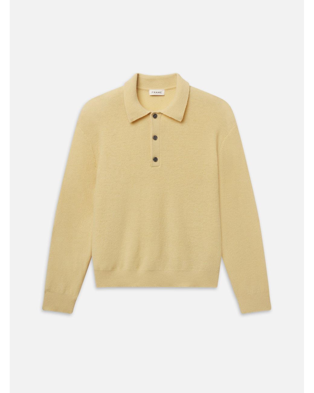 FRAME Natural Boiled Wool Polo Sweater for men