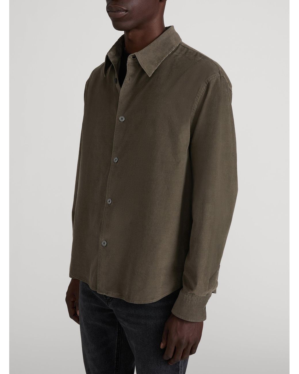 FRAME Green Micro Cord Shirt for men