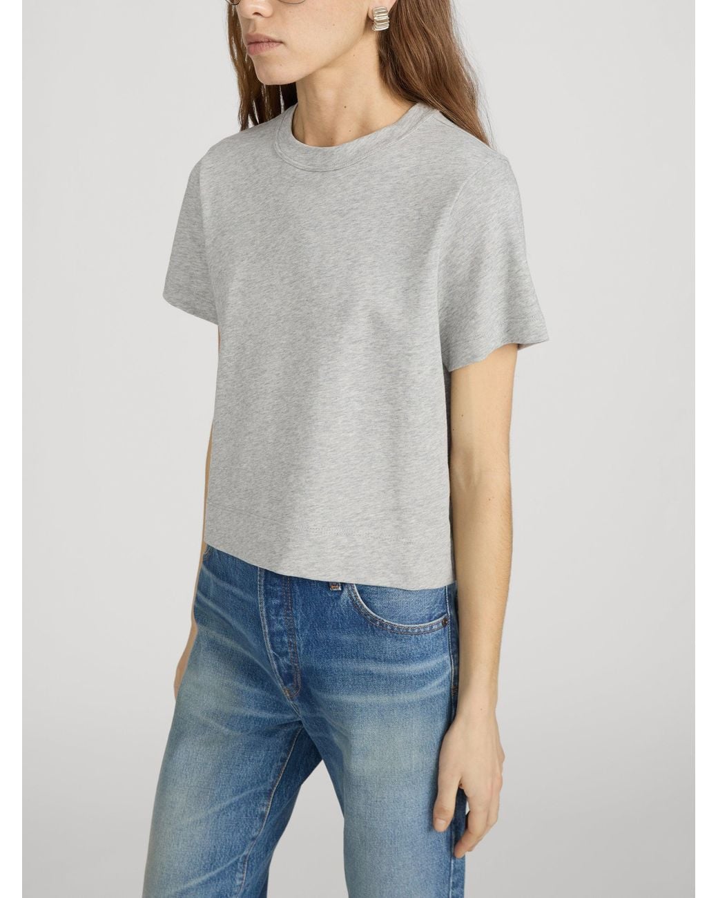 FRAME Gray The Heather Boxy Tee