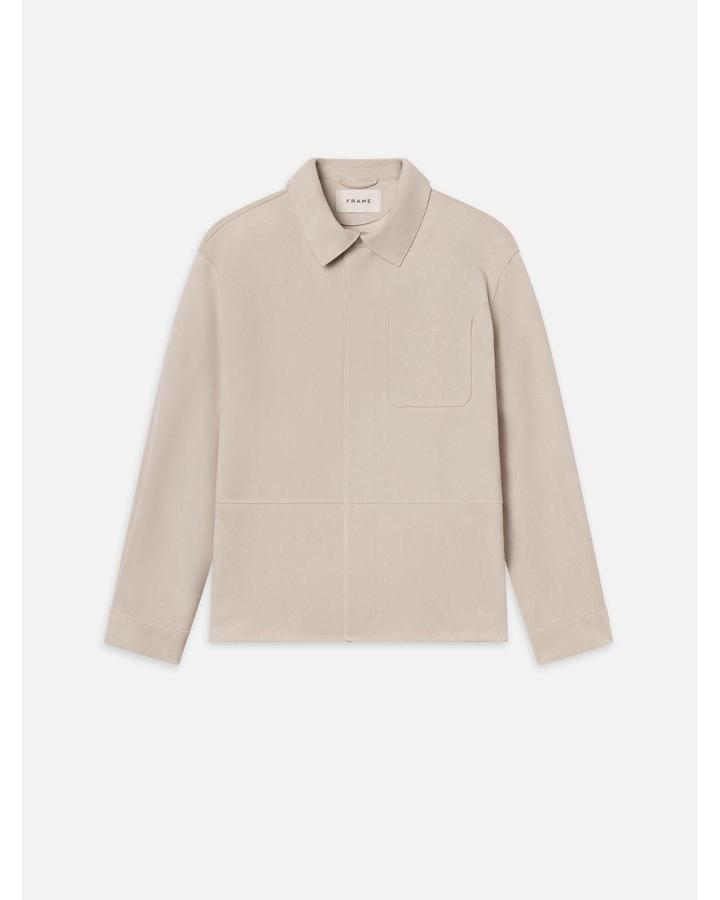 FRAME Natural Suede Overshirt for men