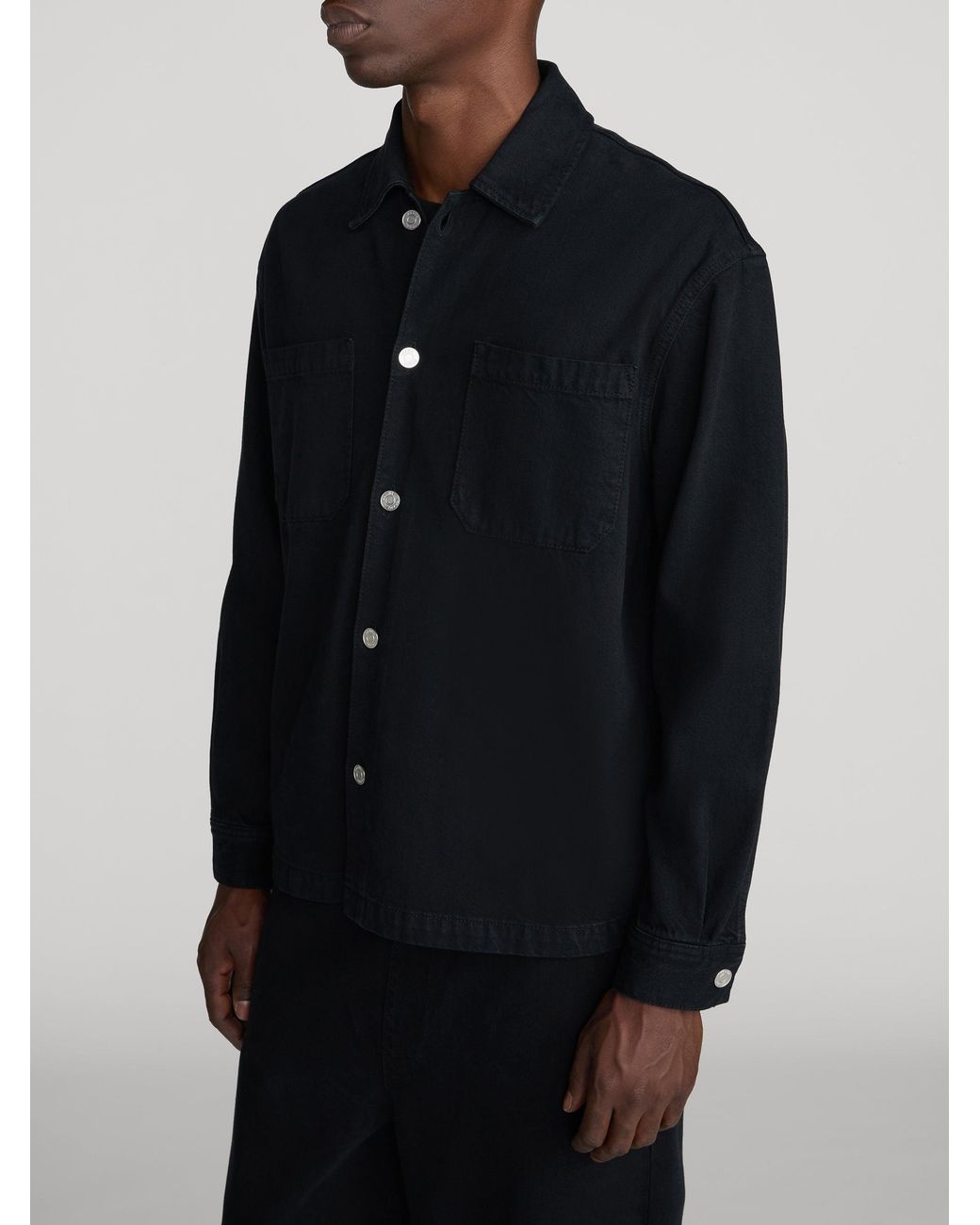 FRAME Black Denim Shirt Jacket for men