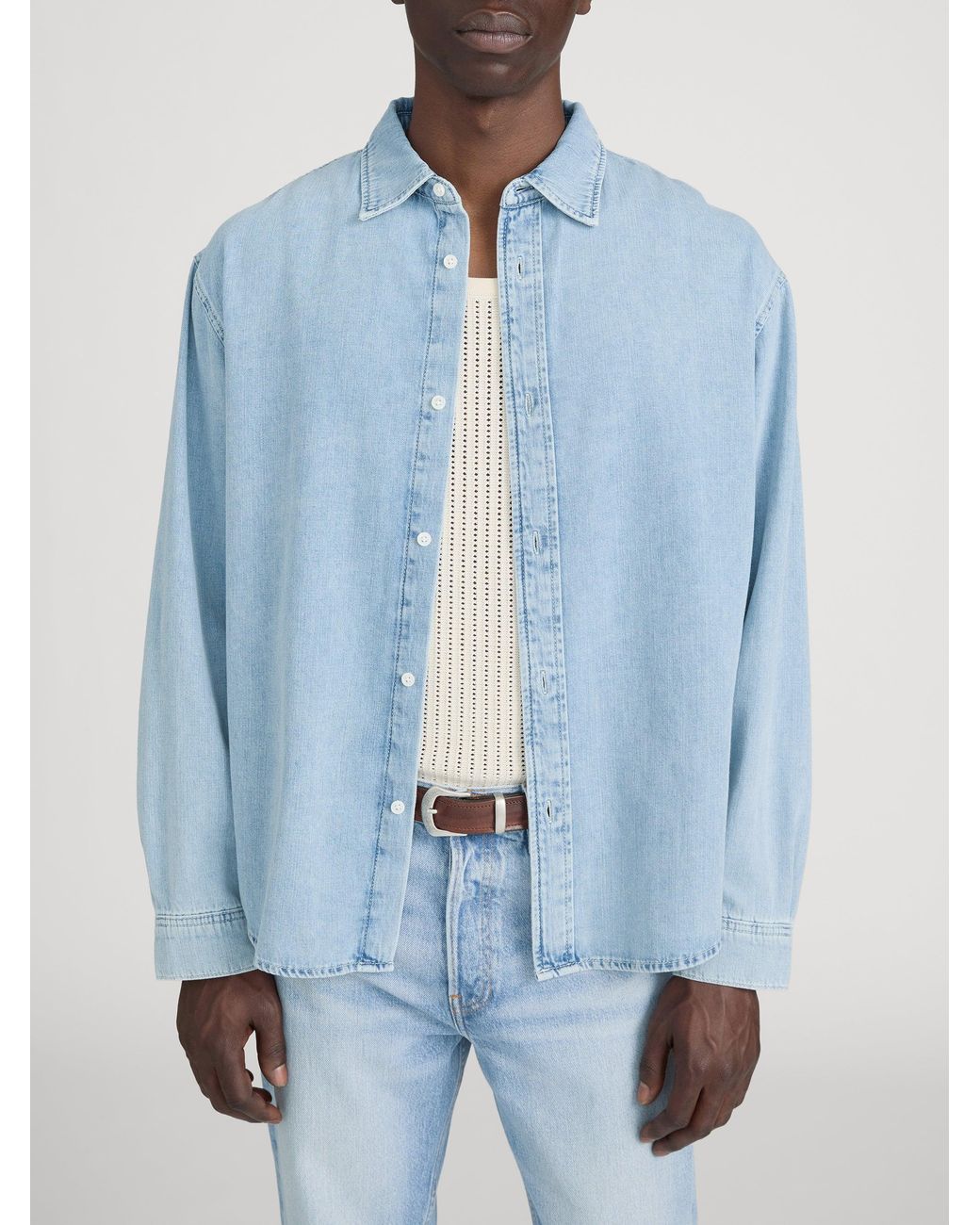 FRAME Blue Classic Denim Shirt for men