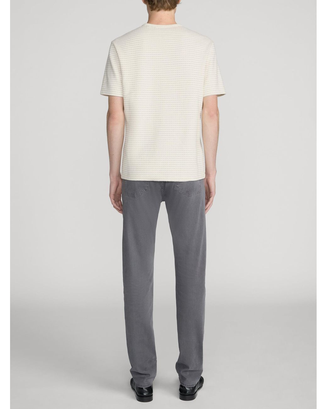 FRAME White Jacquard Stripe Tee for men