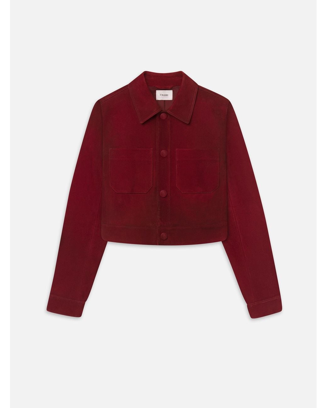 FRAME Red The Small Suede Jacket