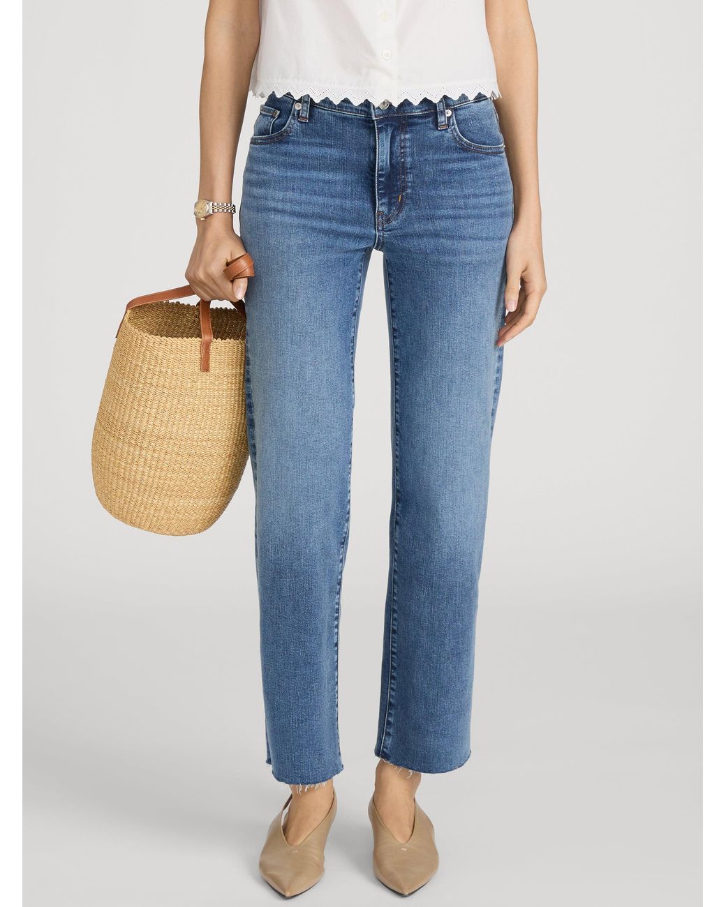 FRAME Blue Dark The Mellow Mid Rise Jeans