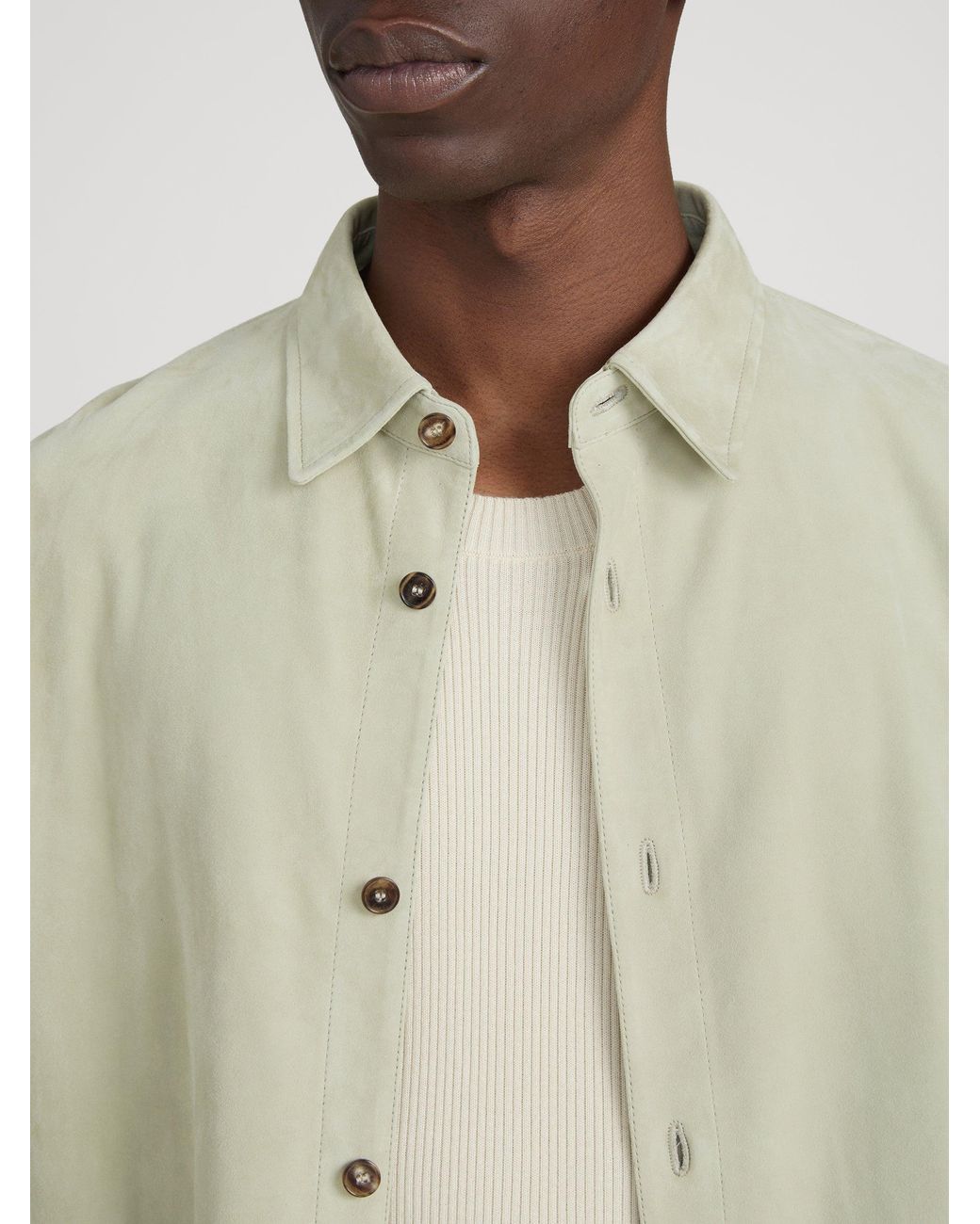 FRAME White Suede Shirt for men