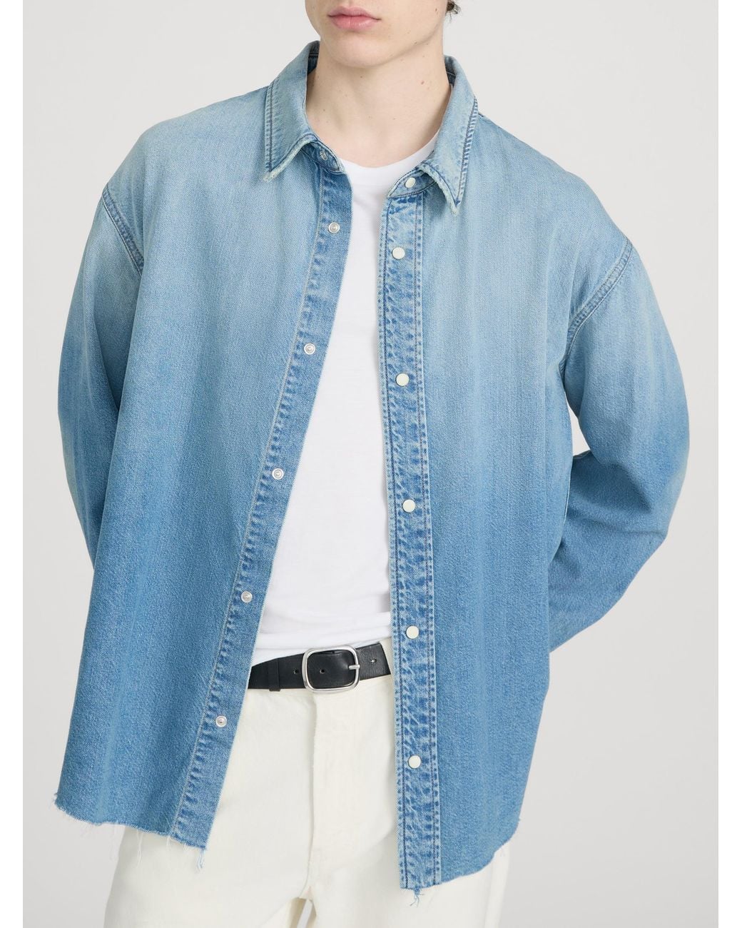 FRAME Blue Relaxed Denim Shirt for men