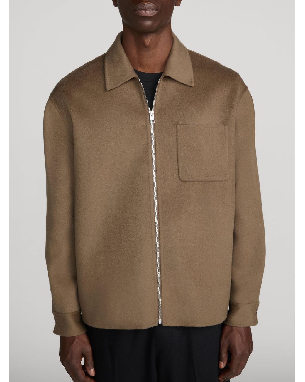 FRAME Brown Double Face Zip Shirt Jacket for men