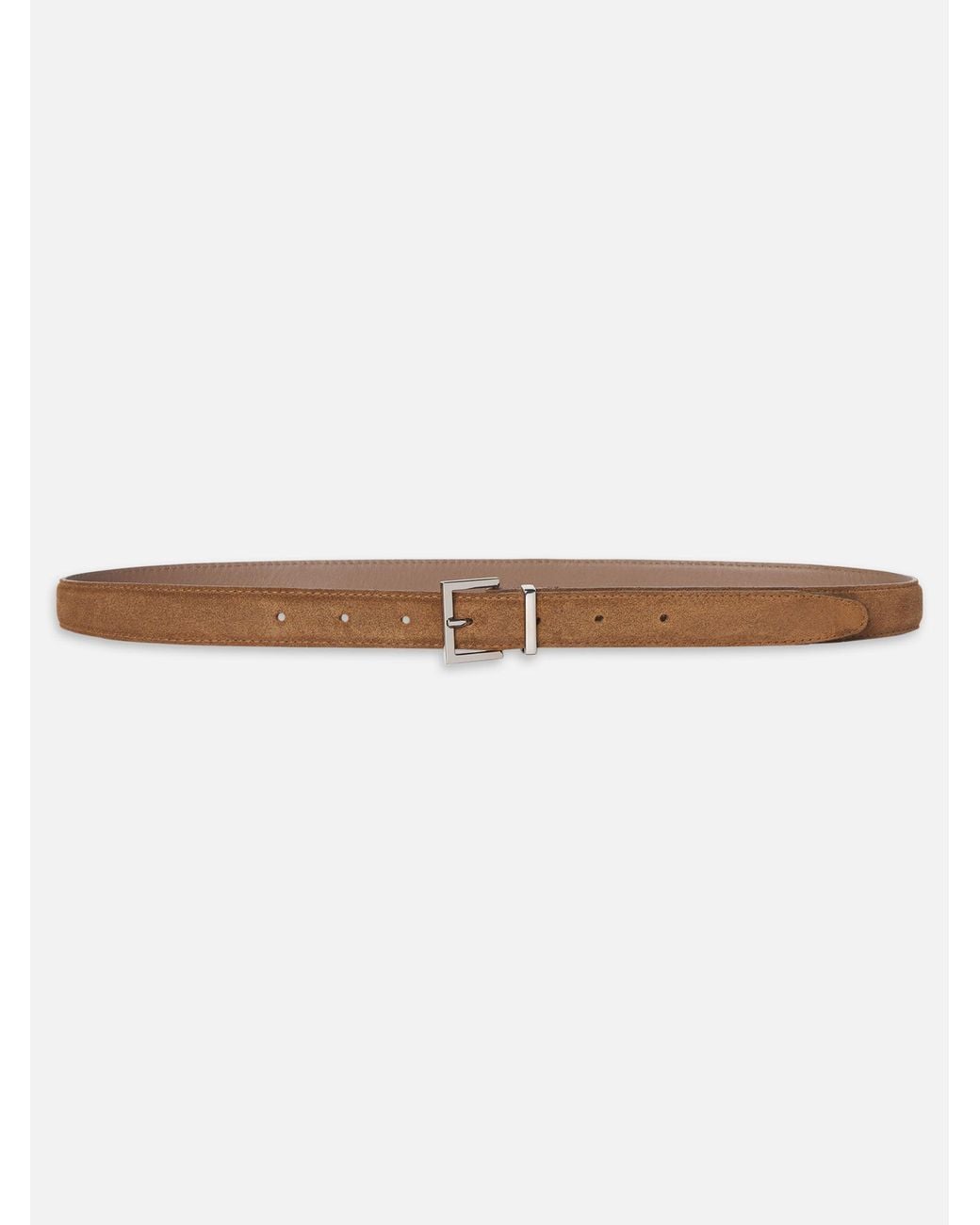 FRAME White Suede Square Buckle Belt